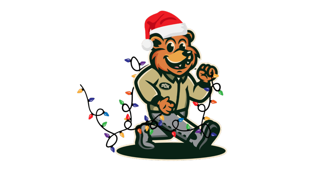 Wonderland Christmas lights installation company mascot